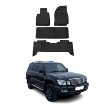 OMAC Floor Mats Liner for Lexus LX 470 1998-2007 Black TPE All-Weather 4 Pcs picture