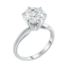2.5 Ct Round E/VVS Lab Grown Diamond Solitaire Engagement Ring 14K White Gold picture