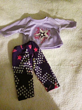 American Girl  Outfit Lot 2 Pc Top & Star Print Pants Set For 18-inch Dolls picture