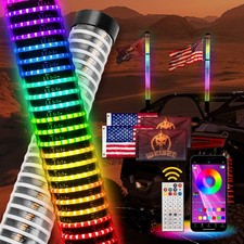 1FT/2FT/3FT Fat Whips 2.0in Thick Spiral Chasing RGB COB Whip Lights For ATV UTV picture