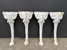 4 Antique Victorian Atlanta Stove Works Cast Iron Legs Versailles Garden Bench picture