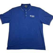 VTG Sun Microsystems Men's Cotton Polo Shirt Navy Blue • Large picture