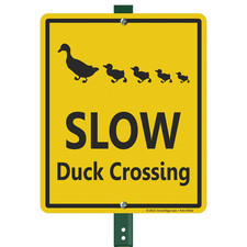 SmartSign 12 x 10 inch “Slow - Duck Crossing” Yard Sign with 3 foot Stake, 40 mi picture