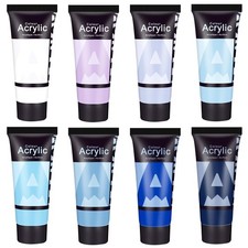 Blue Acrylic Paint Set - 8 Ocean Coastal Colors 0.71 Fl Oz / 21ml Tubes Aqua ... picture