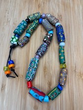 African Trade Beads Antique Venetian Tubes Mix picture