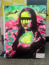 Mona Lisa Reimagined Original Acrylic Painting 20x24 Bold Abstract Pop Art picture