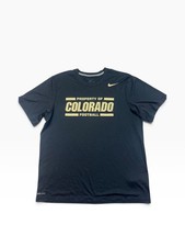 Black Nike Dri-Fit CU Colorado Buffaloes Short Sleeve Tshirt Shirt Men's L Large picture