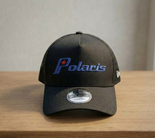 Polaris Embroidered Trucker Hat 9FORTY Style Mesh Back Cap One Size Black picture