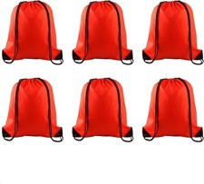 PLULON 6 Pcs Drawstring Bags Bulk Red Backpack String picture