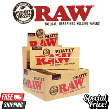 RAW Classic Phatty Rolling Papers – 24 Pack Box | XL Creaseless 32 Leaves/Pack picture