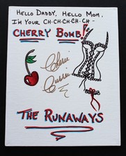 Cherie Currie Corset & Cherry Original 8x10 Signed Canvas Art the Runaways picture