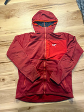 Arc'teryx Men's Red Full Zip Hooded Fleece Hoodie Jacket, Size L, Pocket picture