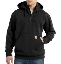 Carhartt Rain Defender Heavyweight Quarter Zip Hoodie Black SW1737 picture