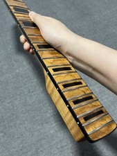 DIY large headstock 22 fret Roasted Flame Maple block Inlay Electric guitar neck picture