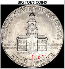 1776-1976-D RARE STRUCK THRU GREASE ERROR KENNEDY HALF BEAUTIFUL COIN FAST SHIP picture