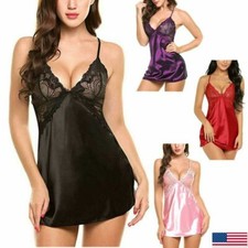 Sexy Women's Lingerie Silk Lace Underwear Sleepwear Night Dress Babydoll Pajamas picture