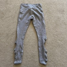 Lululemon Leggings Womens 6 Gray Herringbone High Rise Ankle Stretch Yoga Ruched picture
