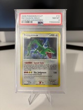 2008 LEGENDS AWAKENED #14 RAYQUAZA-HOLO PSA 8 + BIG SWIRL picture