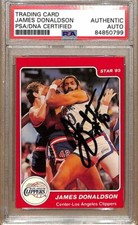 1984-85 Star Company #17 James Donaldson Clippers Signed Card PSA/DNA 178924 picture