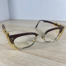 Vintage Bausch & Lomb B&L Horn Rimmed Safety Glasses Brown Frames 50-24 picture