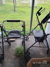 4-Wheel Rollator Walker With Seat, Blue/Black, Adult & Senior Mobility picture