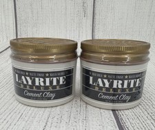 Layrite Deluxe Cement Clay 4.25 Oz (Lot of 2) High Hold Matte Finish Wax Gel picture