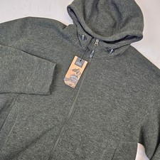 Outdoor Research Mens L Wool Blend Full Zip Hoodie Green Sweater Fleece Jacket picture