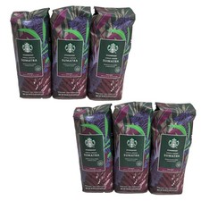 Lot of 6 Starbucks Sumatra Dark Roast Whole Bean Coffee 16 oz Bags, BB SEPT 2026 picture