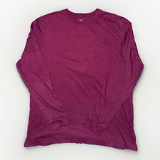GAP Men's Burgundy Solid Crew Neck Long Sleeve T-Shirt Size L Regular picture