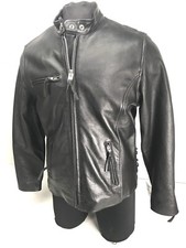 Wilsons Leather Motorcycle Jacket Side Laced w/ Liner • Large 44in picture