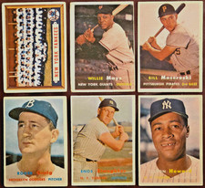 1957 Topps HOF Lot (6) Willie Mays Mazeroski RC Slaughter Howard Craig MORE L/M picture
