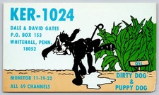 Vintage QSL Postcard Dirty Dog Cartoon Whitehall Pennsylvania 1970s CB Radio B38 picture