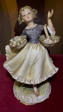 Vintage Lefton Crown China Girl Flower Basket Figurine KW118A Japan Hand Painted picture