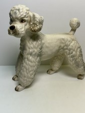 VINTAGE LEFTON WHITE CERAMIC POODLE FIGURINE MCM JAPAN MOD. H7328, (GB) picture