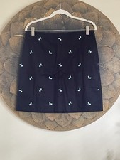 Talbots Canvas Cotton A-Line Skirt in Embroidered Scooter Size 8 petite picture