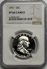 1957 50c Proof Cameo Franklin Half Dollar picture