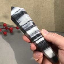 151mm Long Natural Taiji Stone stripe wand Obelisk Crystal specimens 255g A5779 picture