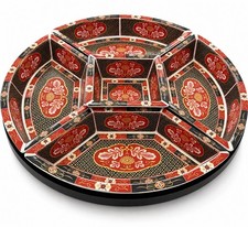 Vintage Japanese Imari Porcelain 5 Pc Divided Serving Tray Lazy Susan 15” picture