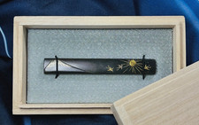 Antique Japanese Shibuichi Kozuka Mt Fuji Gold Silver Inlay Sword Fitting picture