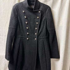 Guess Women's Black Double-Breasted Military Coat Size Large  picture