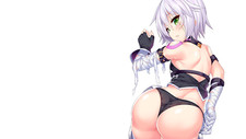 Anime girls simple background digital art 2d loli jack Playmat Gaming Mat Desk picture