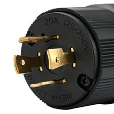 L14-20P Twist Lock Male Plug 20 Amp 125/250V NEMA Generator Connector Black picture