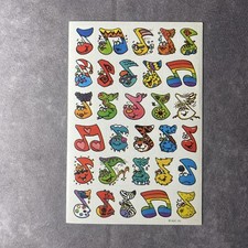 Vtg 1984 Happy Songs Band Music Notes Sticker Sheet American Greetings 30/sheet picture