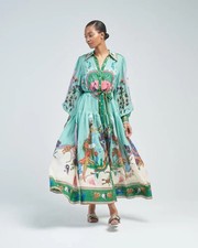 RARE Alemais Evergreen Ramie Midi Shirt Dress Shirtdress AU 12 US 8 Authentic picture