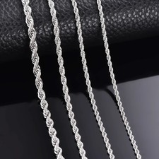 2/2.5/3/4/5/6/7mm 316L Stainless Steel Women Men Rope Chains Necklaces 18-32'' picture