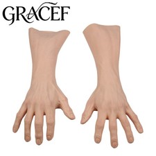 Realistic Silicone Glove Hand Skin Cover Scars Hand Sleeve Cosplay Crossdresser picture