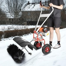 52CC Gas Power Nylon Brush Broom Sweeper Walk Behind Snow Sweeper Snow Clean... picture