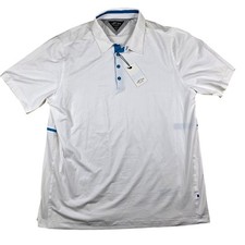 Adidas AdiPure Polo Shirt Mens XL White Solid Golf Performance Moisture Wicking picture