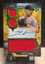 2024 Topps Triple Threads GAVIN WILLIAMS RC Patch Auto Gold /35 RPA - Guardians picture