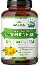 Zazzee USDA Organic Dandelion Root 10:1 Extract, 3000 mg Strength, 120 Capsules picture